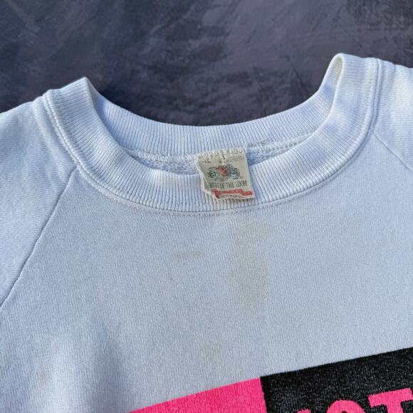 Vintage 80's Washington D.C. White Pink Split Crewneck Pullover Sweatshirt Sz XL - Picture 5 of 8